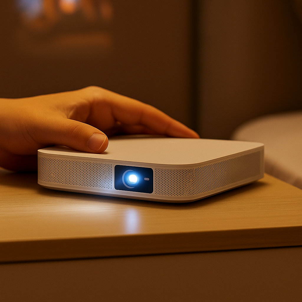 INNOVATIVE ARTA – AI Smart Portable Projector | Ultra Bright, Palm-Sized, Built-in Battery