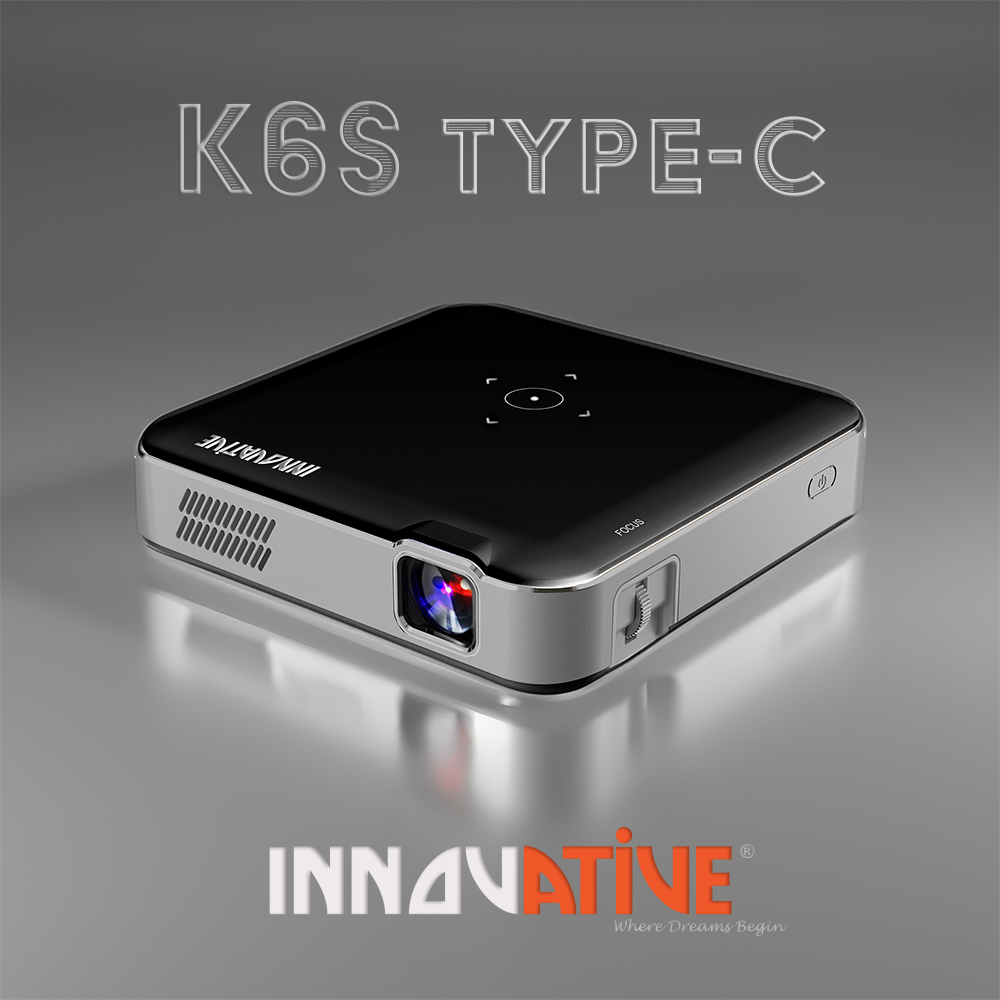 Battery Pocket INNOVATIVE K6s 4k Gen 2 USB-C PD Super Short Throw Home & Business Smart Projector