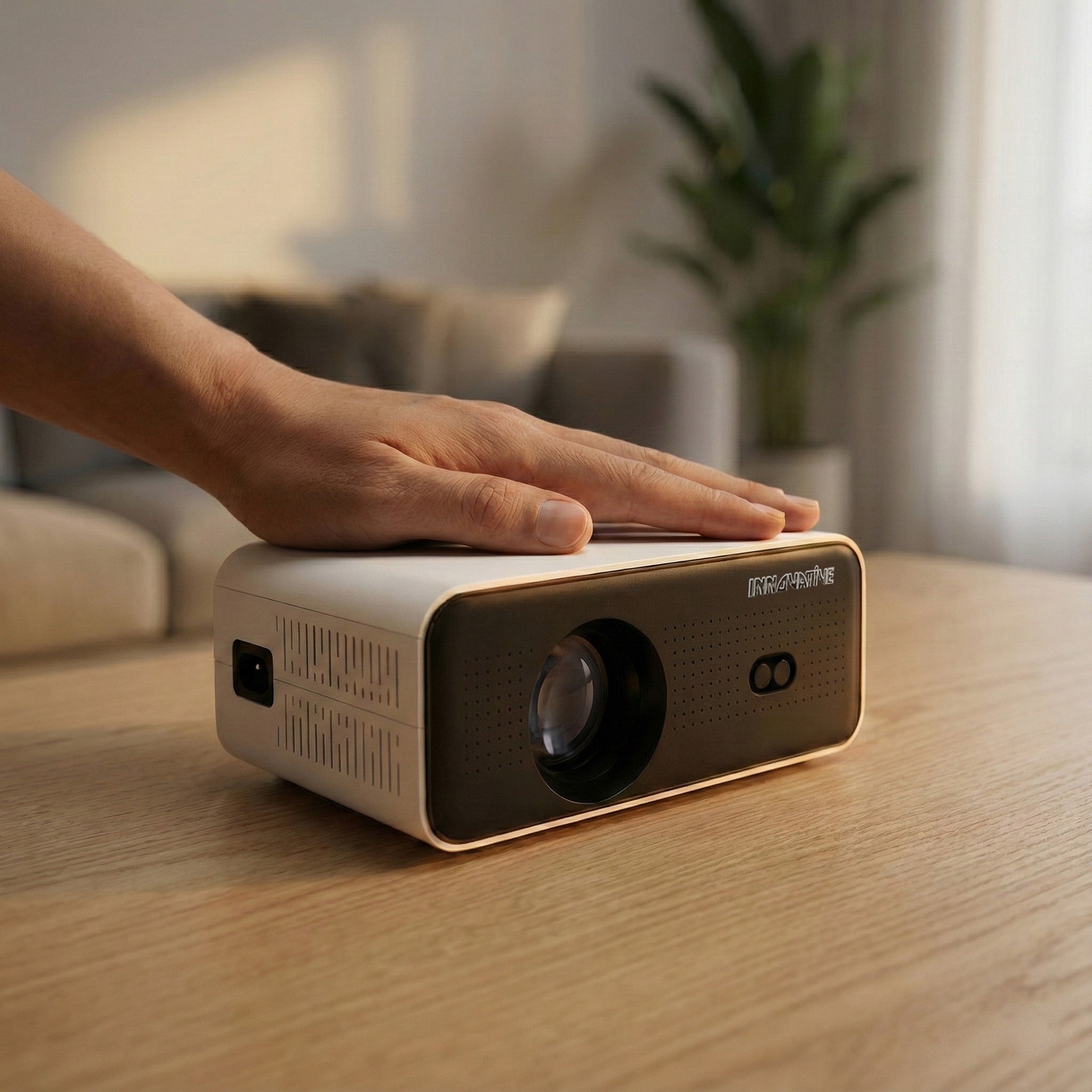 INNOVATIVE Mini Ray 4K- Mini Projector Palm Size, Electric Focus & Smart